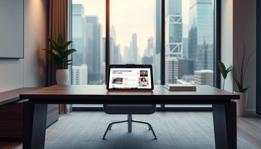 A sleek and modern office setting, with an elegant wooden desk and minimalist decor. On the desk, a tablet display showcases a well-designed subscription package interface, featuring clean typography, intuitive navigation, and appealing imagery. The lighting is soft and warm, creating a professional yet inviting atmosphere. In the background, a large window overlooks a bustling cityscape, hinting at the scale and reach of the subscription service. The overall composition conveys a sense of strategic vision, digital innovation, and the future of consumer trends. A sleek and modern office setting, with an elegant wooden desk and minimalist decor. On the desk, a tablet display showcases a well-designed subscription package interface, featuring clean typography, intuitive navigation, and appealing imagery. The lighting is soft and warm, creating a professional yet inviting atmosphere. In the background, a large window overlooks a bustling cityscape, hinting at the scale and reach of the subscription service. The overall composition conveys a sense of strategic vision, digital innovation, and the future of consumer trends.